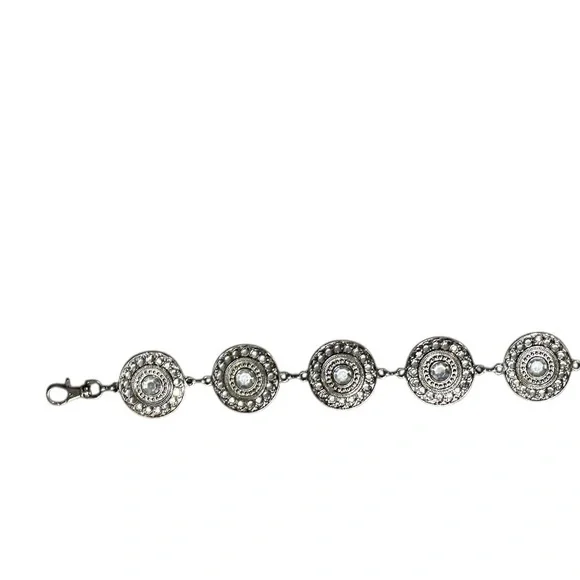 Silver Medallion Crystal Adorned Chain Belt For Women Boho, Western, Cowgirl - Picture 10 of 15